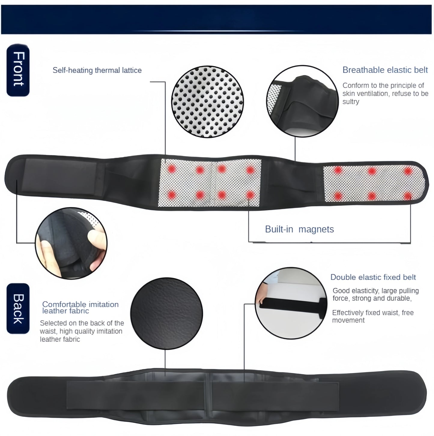 Adjustable Waist Tourmaline Self Heating Magnetic Therapy Back Waist Support Belt Lumbar Brace Massage Band Health Care medical